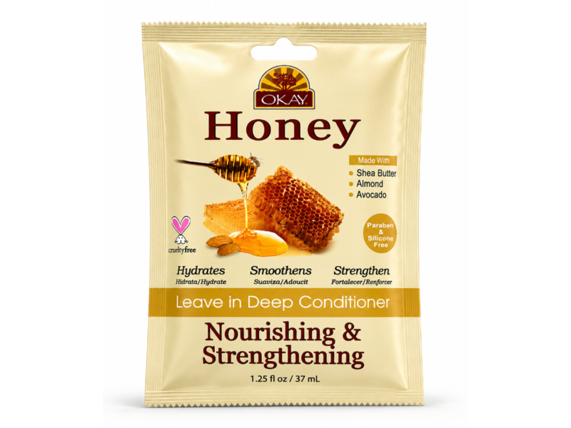 Okay Pure Naturals Leave-In Deep Conditioner, Honey, 1.25 fl oz/37 mL