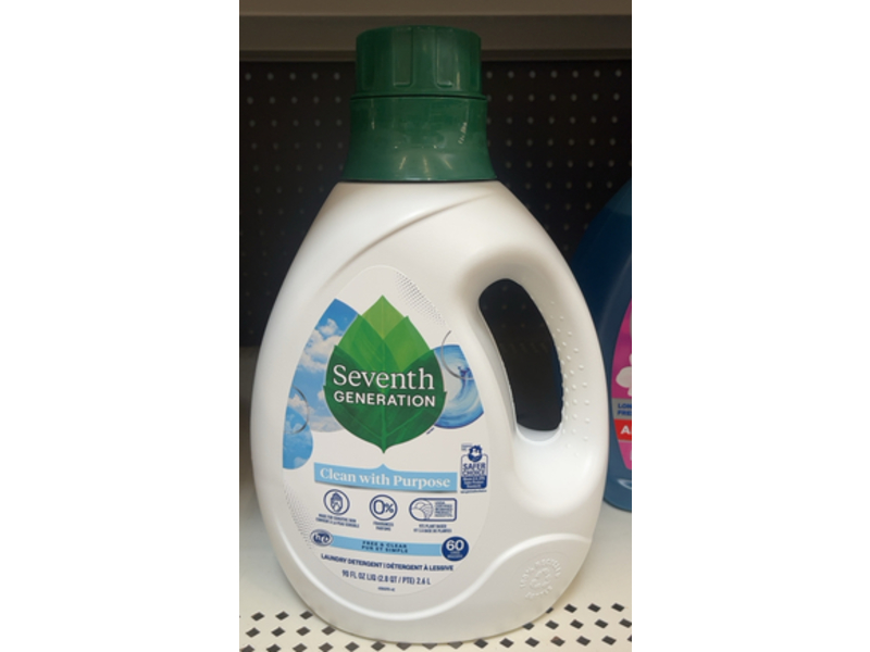 Seventh Generation Laundry Detergent, Free & Clear, 60 Loads, 90 fl oz/2.6 L
