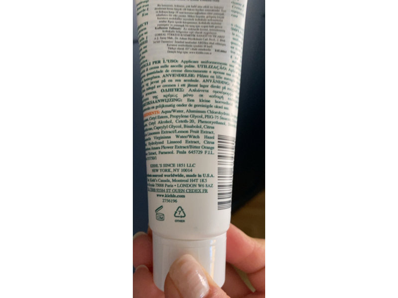 Kiehl's Super Efficient Antiperspirant & Deodorant Cream, Orange, Lemon & Linseed Extract, 2.5 fl oz/75 mL