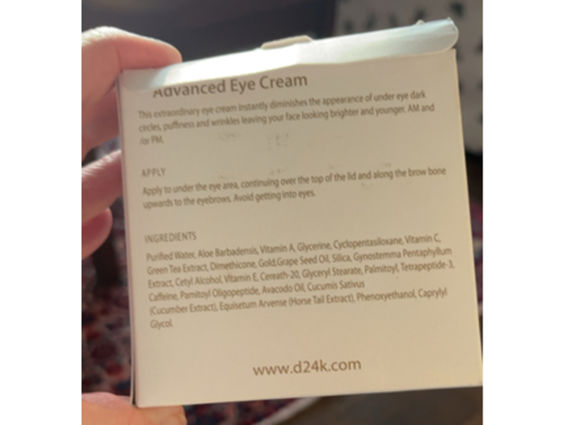 D24K Advanced Eye Cream, 24K Gold, Vitamin A. Cucumber, 1.7 fl oz/50 mL
