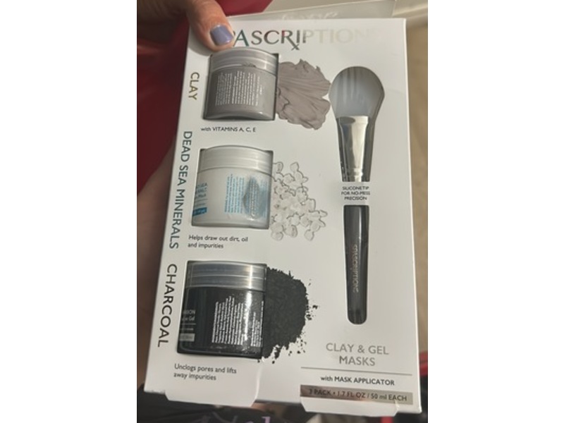 Spascriptions Dead Sea Minerals Clay & Gel Masks Kit, Clay, Charcoal, 1.7 fl oz/50 mL