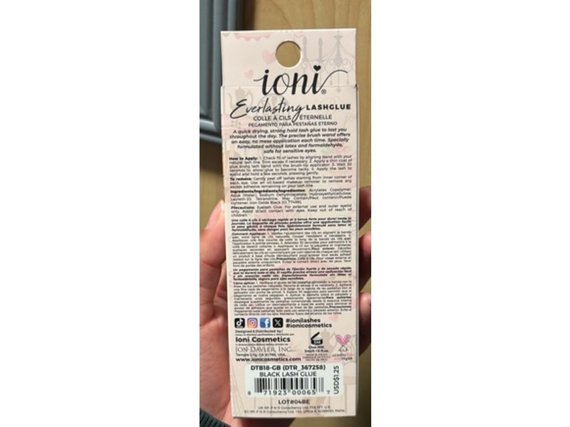 ioni Everlasting Lash Glue, Black, 0.10 fl oz/3 mL