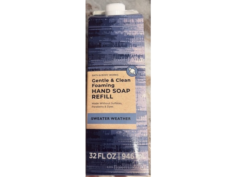 Bath & Body Works Gentle & Clean Foaming Hand Soap Refill, Sweater Weather, 32 fl oz/946 mL