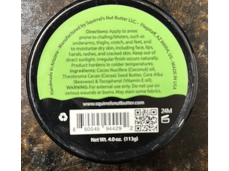 Squirrel's Nut Butter Anti-Chafe Tin, Beeswax, 4 oz/113 g