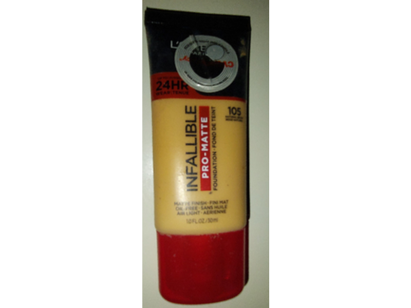 L'Oreal Paris Infallible Pro-Matte Foundation, Natural Beige 105, 10 fl oz/30 mL