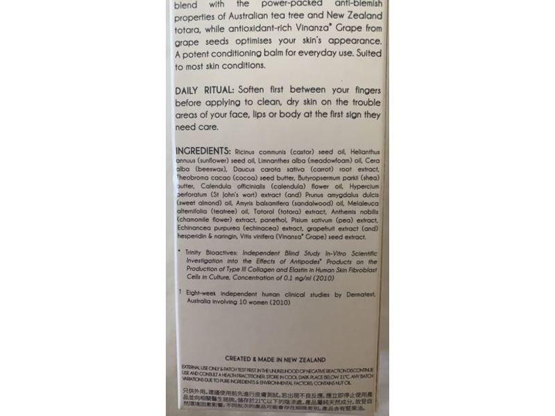 Antipodes Saviour Skin Balm, Tea Tree, Totara & Vinanza Grape, 1 fl oz/30 mL