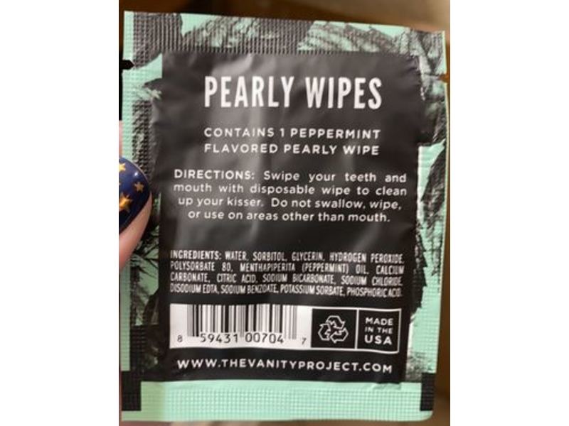 The Vanity Project Pearly Wipes, Peppermint, Pack Of 2