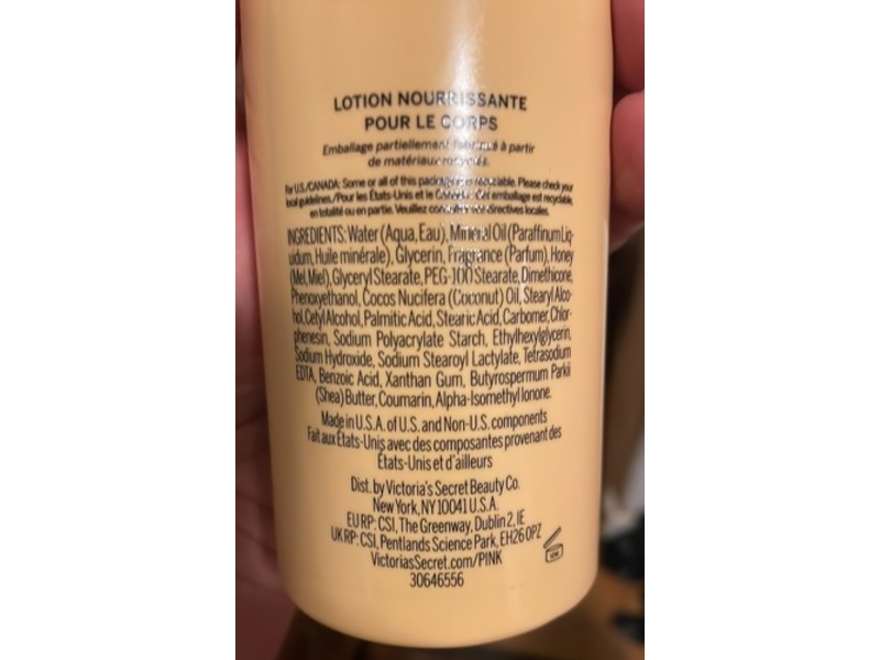 Victoria's Secret Beauty Pink Nourishing Body Lotion, Honey, 12 fl oz/355 mL