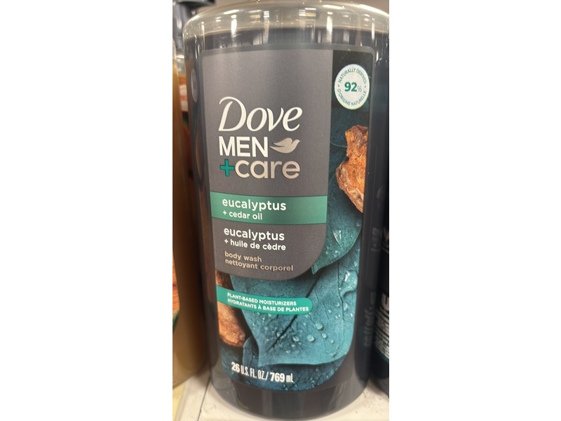 Dove Men + Care Body Wash, Eucalyptus + Cedar Oil, 26 fl oz/769 mL