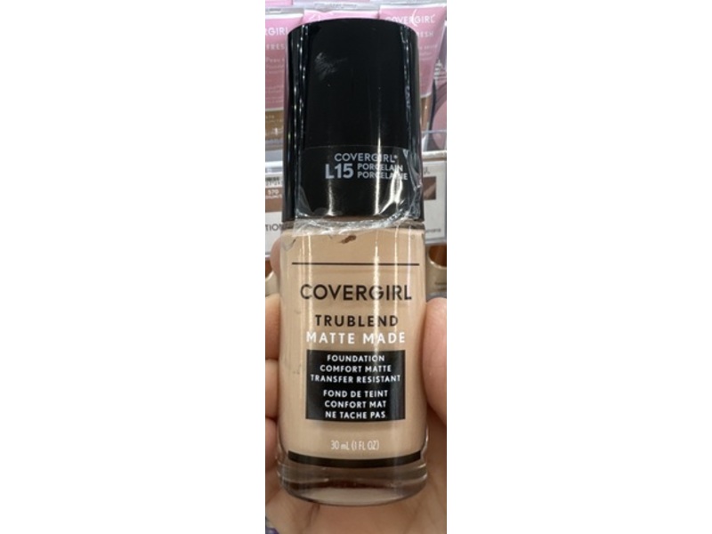 CoverGirl TruBlend Matte Made Foundation, L15 Porcelain, 1 fl oz/30 mL