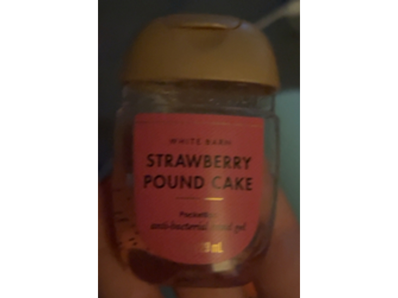 White Barn Anti-Bacterial Hand Gel, Strawberry Pound Cake, 1 oz/29 mL