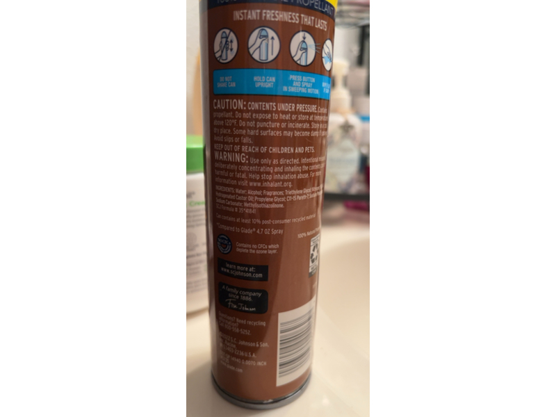 Sc Johnson Glade Air Freshener, Cashmere Woods, 8.3 oz/235 g