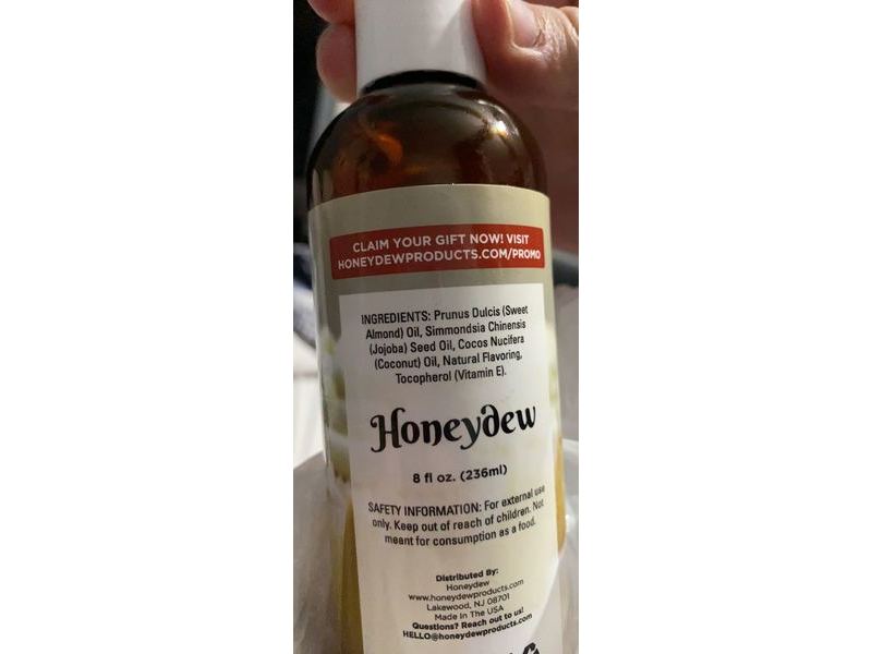 Honeydew Massage Oil, Vanilla Cream, 8 fl oz/236 ml