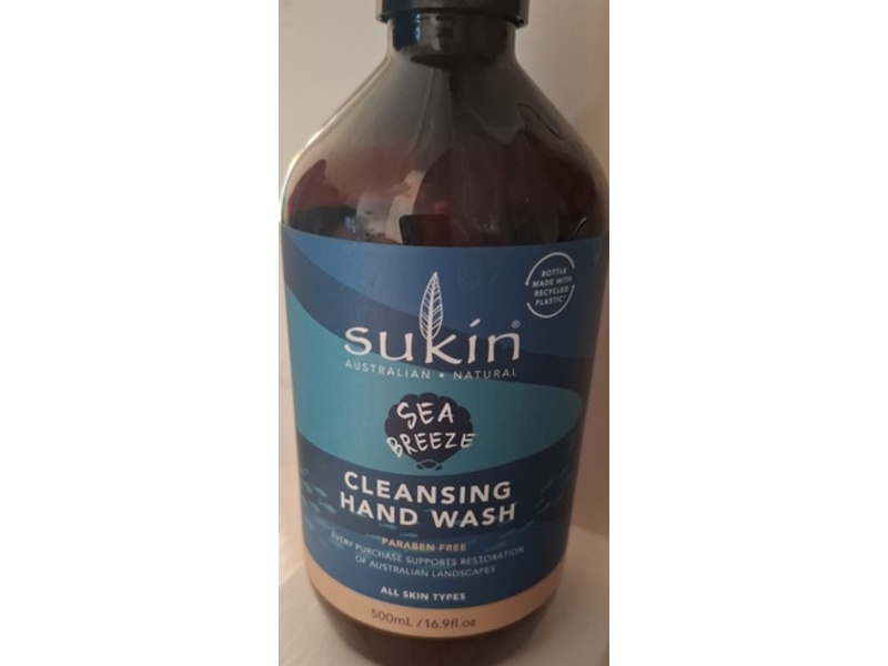 Sukin Cleansing Hand Wash, Sea Breeze, 16.9 fl oz/500 mL