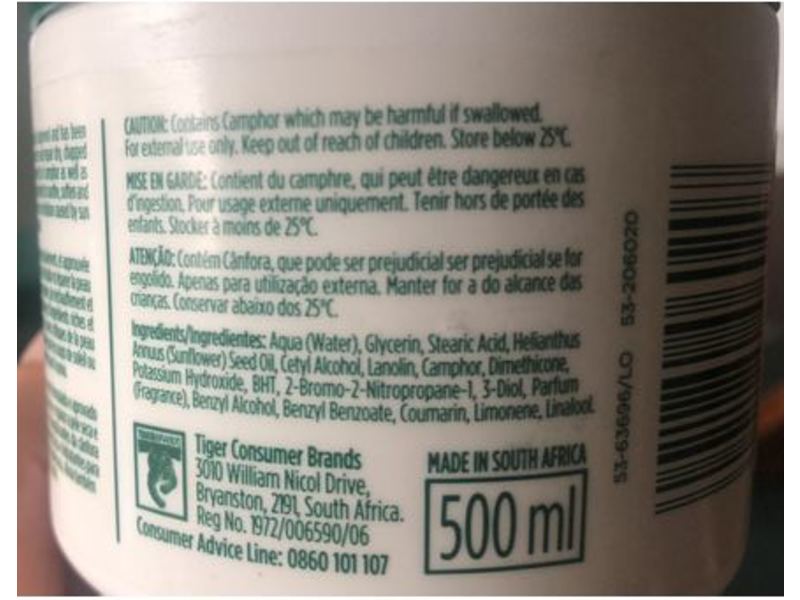Ingram's Camphor Cream, Original, 500 mL