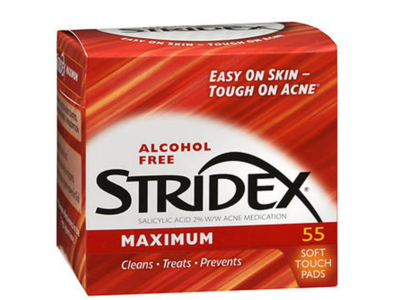 Stridex Acne Control Maximum Alcohol Soft Touch pads, 55 Count