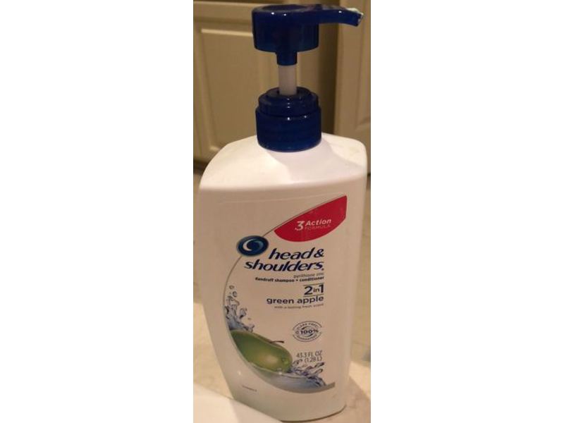 Head & Shoulders 2 In 1 Dandruff Shampoo + Conditioner, Green Apple, 43.3 fl oz/1.28 L