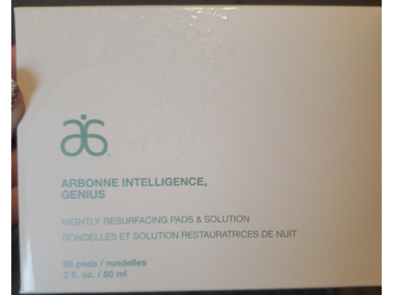Arbonne Intelligence Genius Nightly Resurfacing Pads & Solution, 2 fl oz/60 mL, 60 Count