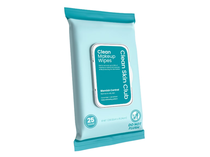 Clean Skin Club Blemish Control Clean Makeup Wipes, Cucumber + Oat Extract, 25 Count