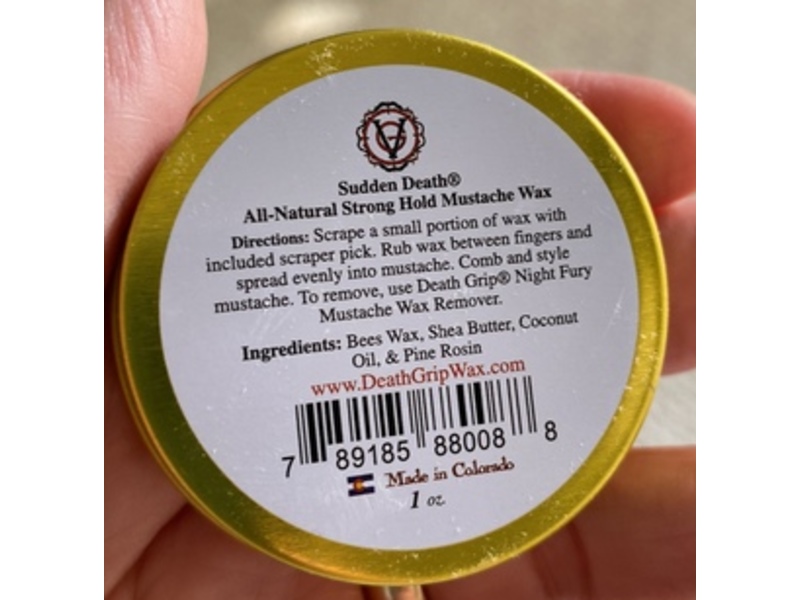 Death Grip Sudden Death Moustache Wax, 1 oz