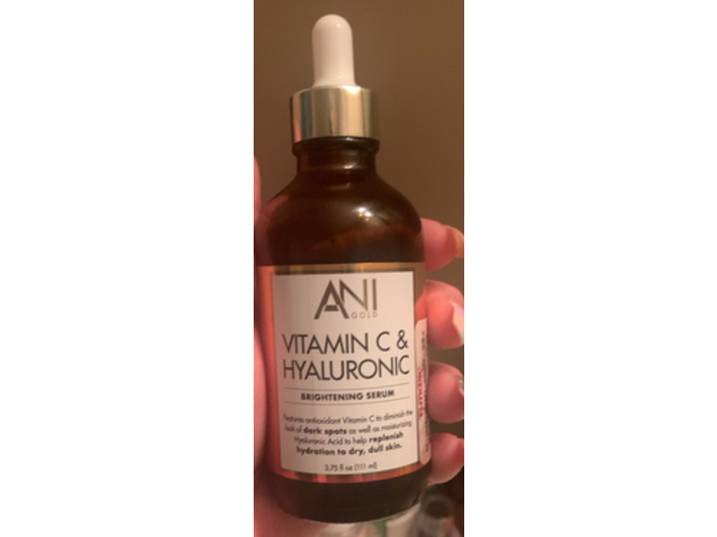 Anigold Facial Brightening Serum, Vitamin C & Hyaluronic Acid, 3.75 fl oz/111 mL