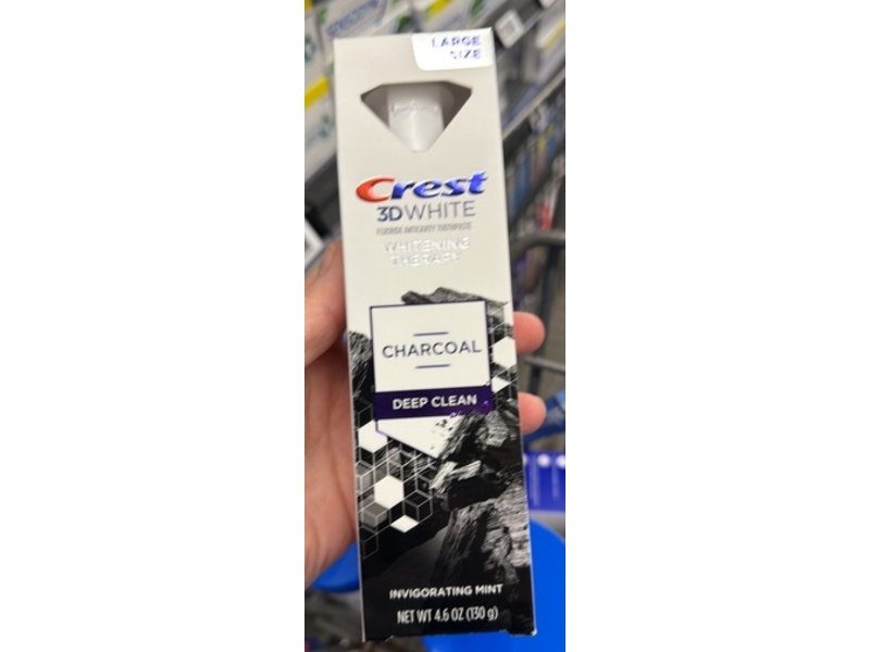 Crest 3D White Charcoal Toothpaste, Invigorating Mint, 4.6 oz/130 g