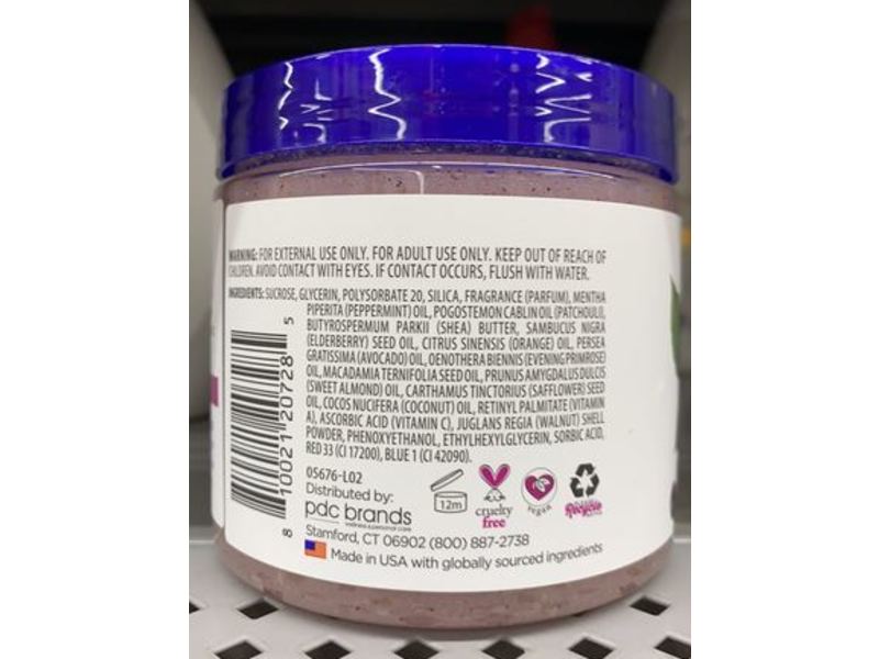 Dr Teal's Shea Sugar Scrub, Black Elderberry, 19 oz/538 g