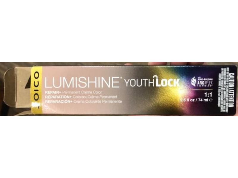 Joico Lumishine Youth Lock Repair + Permanent Creme Color, 7Naa Natural Natural Ash Medium Blonde, 2.5 fl oz/74 mL