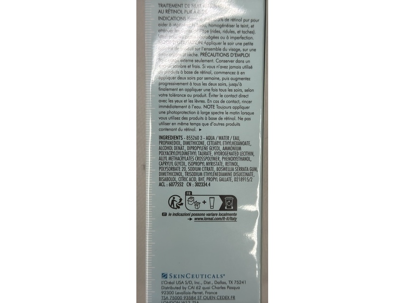 SkinCeuticals Night Cream, Retinol 0.3, 1 fl oz/30 mL
