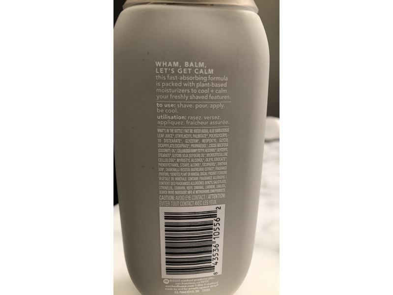 Method Men Post-Shave Balm, Aloe Vera + Chamomile, 3.4 fl oz/100 mL