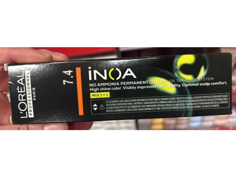 L'Oreal Professionel Inoa Permanent Color, 7.4 Medium Blonde Copper, 2.1 oz/60 mL