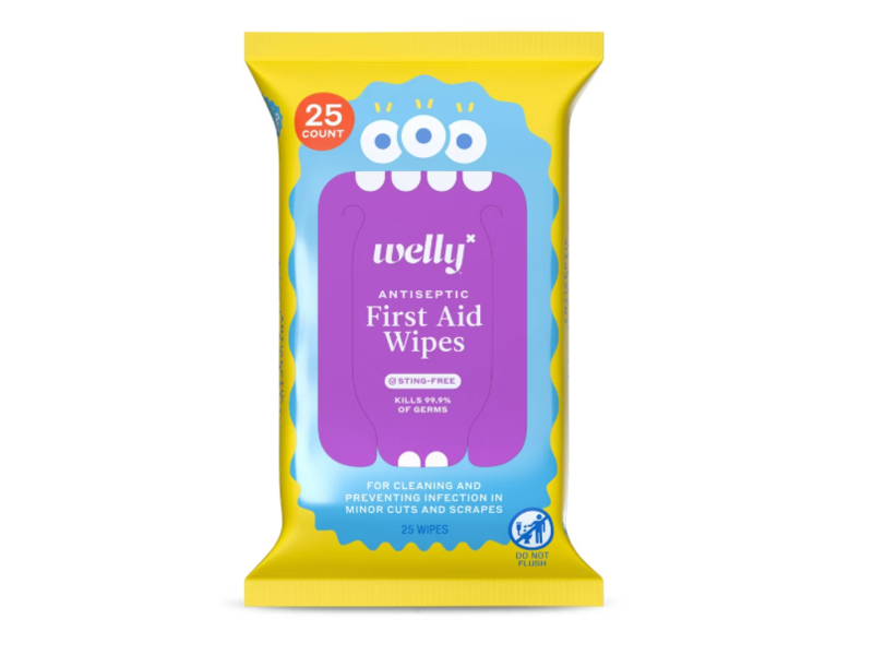 Welly Antiseptic First Aid Wipes, 25 Count