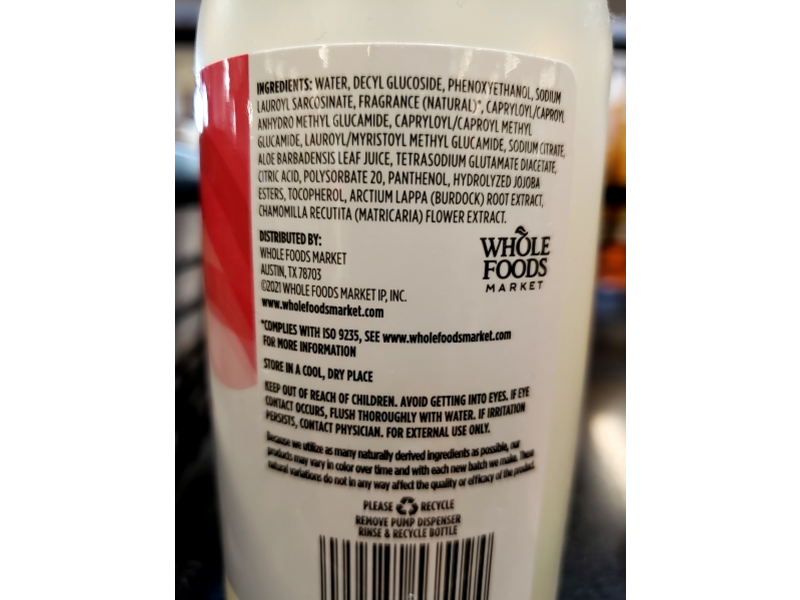 365 Whole Foods Market Foaming Scented Hand Soap, Peach Sahara, 12 fl oz/355 mL