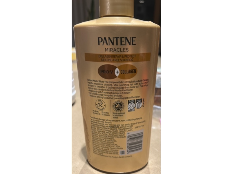 Pantene Miracles Repair & Protect Silicone-Free Shampoo, Collagen, 650 mL