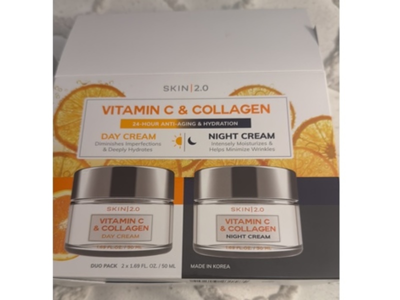 Skin 2.0 Day & Night Hydration Cream, Vitamin C & Collagen, 1.69 fl oz/50 mL