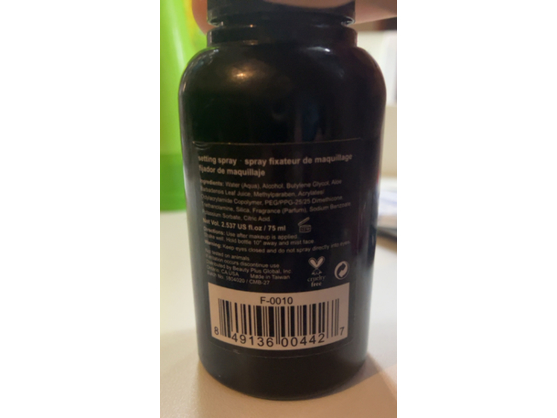 City Color Matte Setting Spray, Aloe Vera & Silica, 2.537 fl oz/75 mL