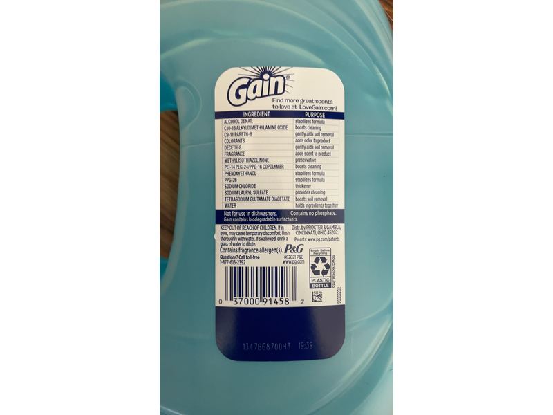 Gain Ultra Alternative Dish Liquid, Honey Berry Hula, 75 fl oz/ 2.21 L