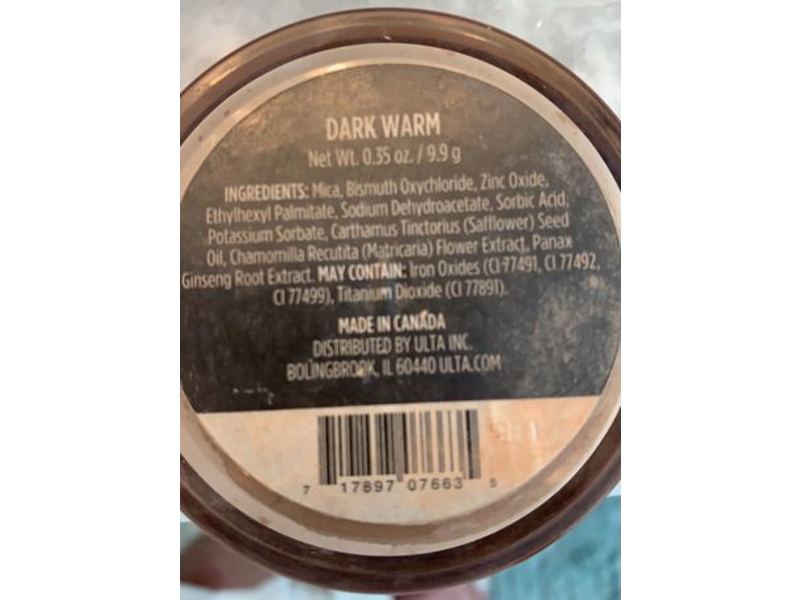 Ultabeauty Mineral Powder Foundation, Dark Warm, 0.35 oz/9.9 g