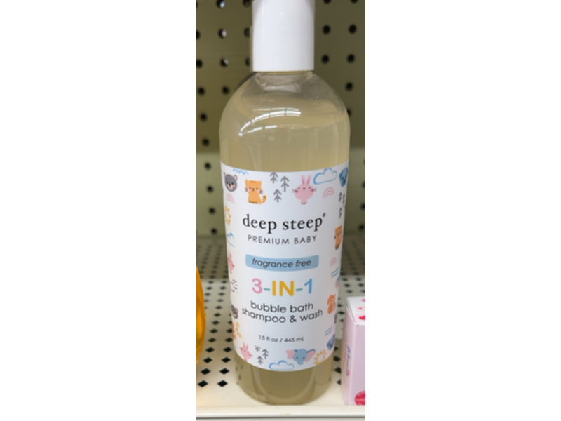 Deep Steep 3 In 1 Bubble Bath Shampoo & Wash, 15 fl oz/445 mL