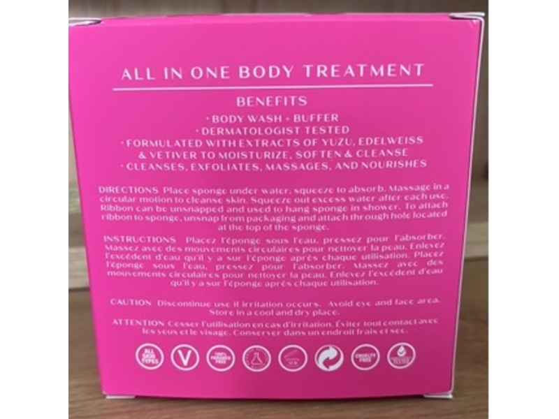 Spongelle Body Sponge & Body Wash, Pink Camellia, 3.5 oz/99 g