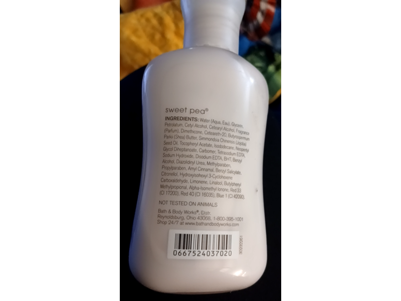 Bath & Body Works Body Lotion, Sweet Pea, 3 fl oz/88 mL