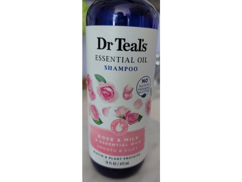 Dr Teal's Essential Oil Shampoo, Rose & Milk, 16 fl oz/473 mL