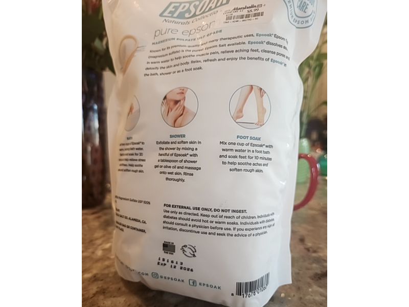 Epsoak Pure Epsom Salt, Magnesium Sulfate, 2.27 kg