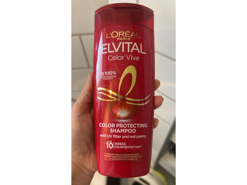 L'Oreal Paris Elvital Color Vive Shampoo, Uv Filter & Red Peony, 250 mL