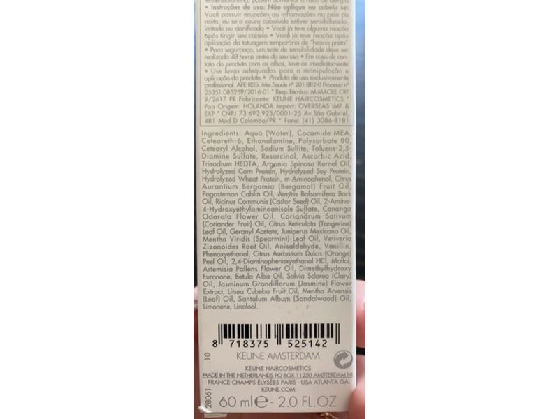 Keune So Pure Color, Jasmine & Sandalwood, Ammonia Free, 6.1 Dark Ash Blonde, 2 fl oz/60 mL