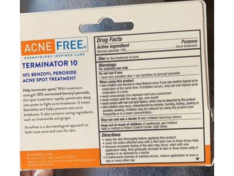 Acne Free Severe Acne Spot Treatment, Terminator 10, 1 fl oz/30 mL