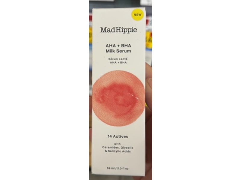 Mad Hippie Aha+Bha Milk Serum, Ceramide, Glycolic & Salicylic Acids, 2 fl oz/59 mL