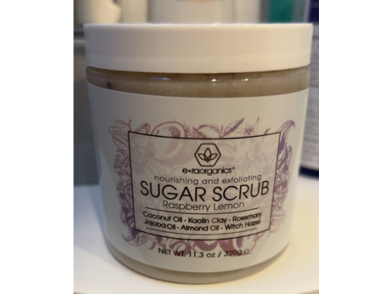 era organics Nourishing & Exfoliating Sugar Scrub, Rasberry Lemon, 11.3 oz/320 g