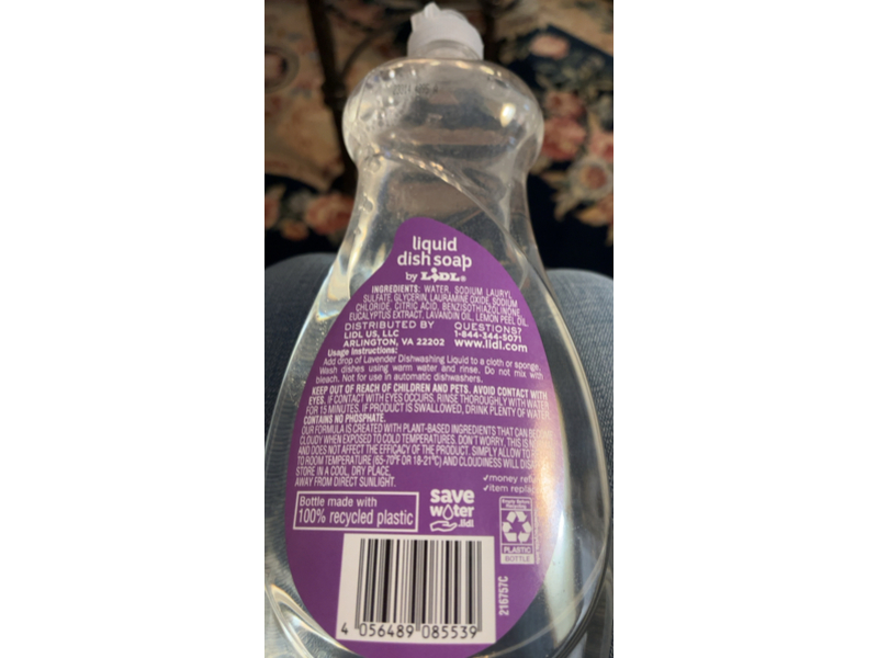 Lidl Liquid Dish Soap, Lavender, 25 fl oz/739 mL