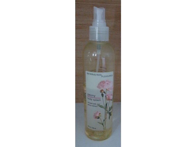 Bath & Body Works Pleasures Body Splash, Peony, 8 fl oz/236 mL